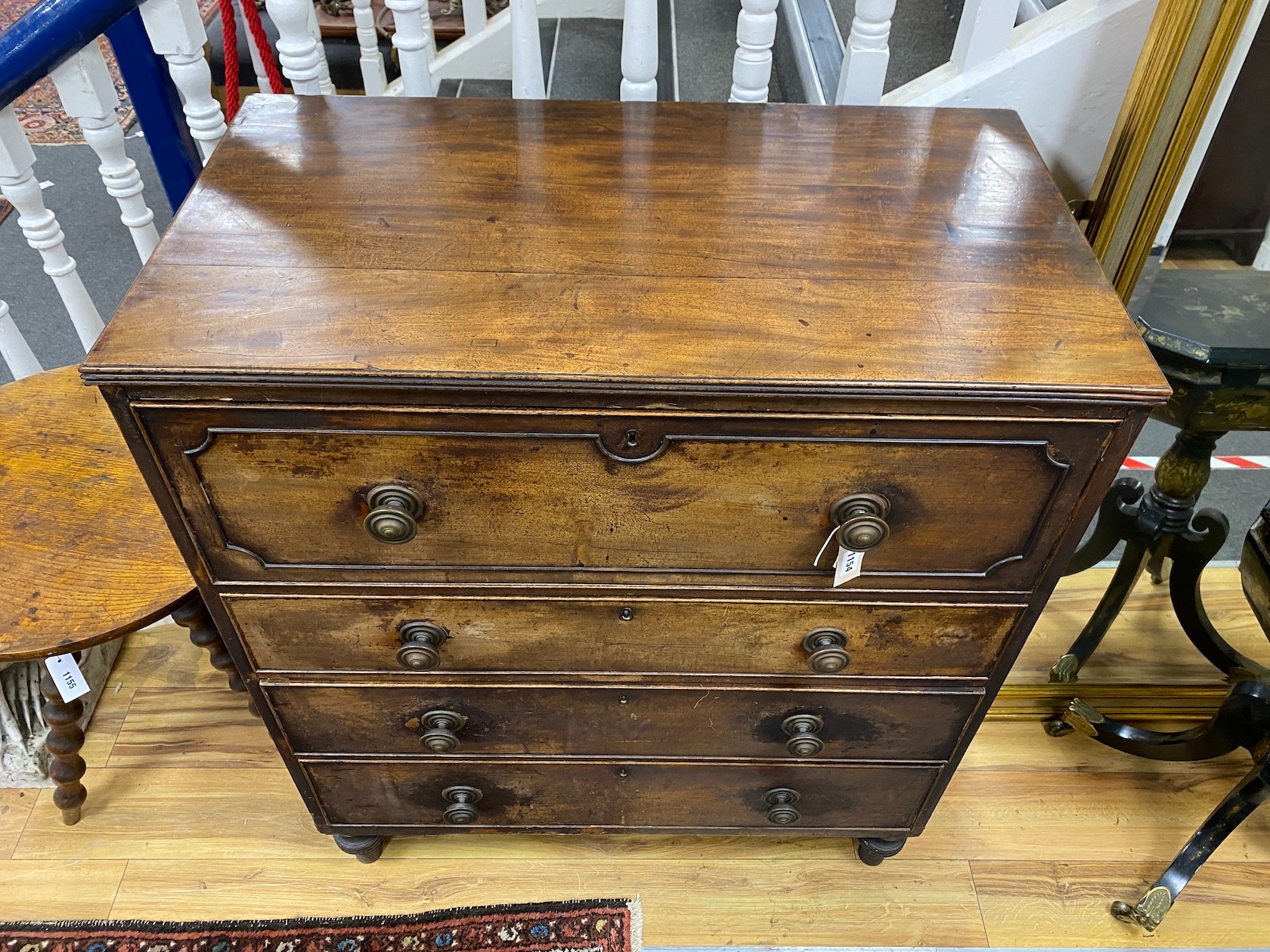 A Regency mahogany secretaire chest, width 92cm, depth 50cm, height 108cm